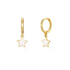 Pendientes Aro Estrella White