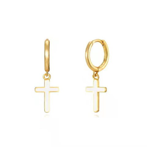 Pendientes Aro Cruz White