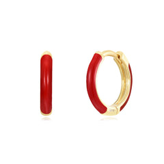 Aros Enamel Rojo