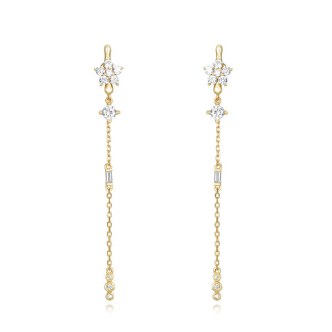 Pendientes Flor Cadena Bright