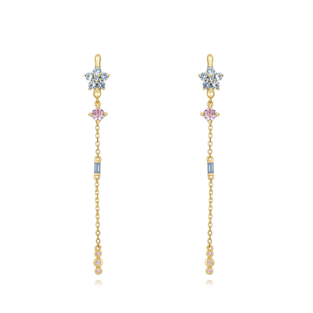 Pendientes Flor Cadena Multi