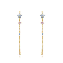 Pendientes Flor Cadena Multi