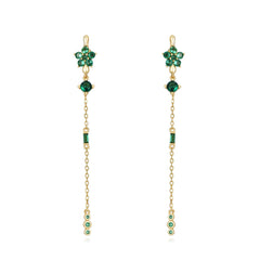 Pendientes Flor Cadena Green