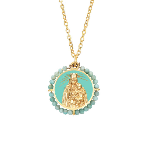 Colgante Virgen del Carmen Amazonita