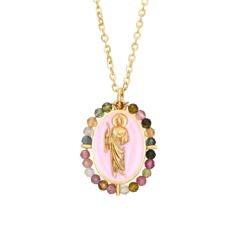 Colgante San Judas Tadeo Rosa