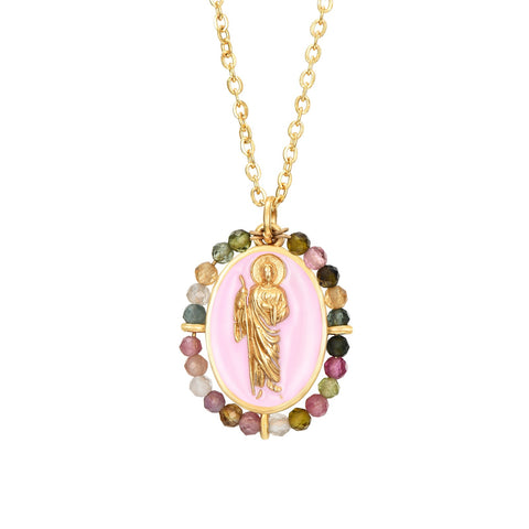 Colgante San Judas Tadeo Rosa