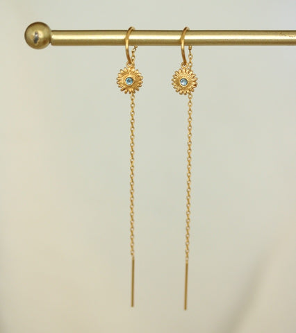 Pendientes Margarita Calcedonia Largos