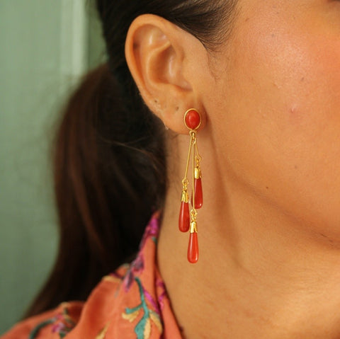 Pendientes Lágrimas Coral