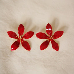 Pendientes Jazmín Esmaltado Rojo