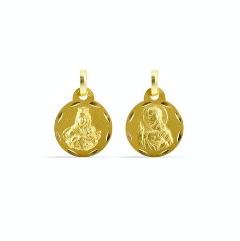 Escapulario del Carmen 13 mm Oro 18 Kilates