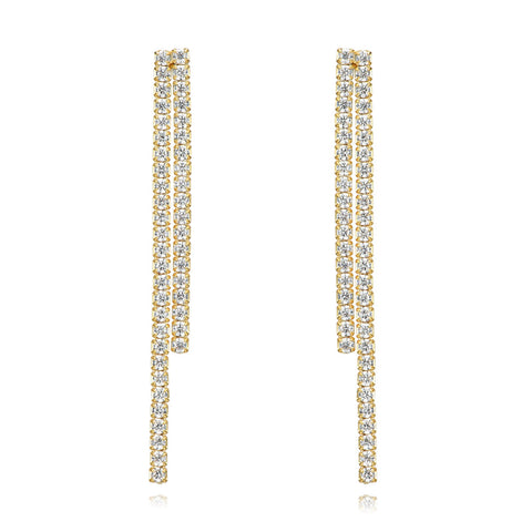 Pendientes Tennis Doble Gold