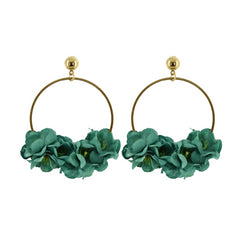Pendientes Aro Pétalos Verdoso