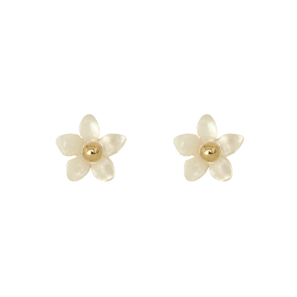 Pendientes Jazmín Mini Nácar Oro