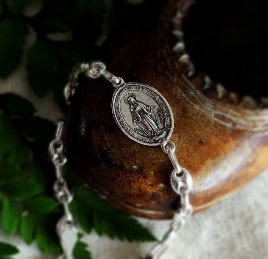Pulsera Medalla de la Milagrosa Plata