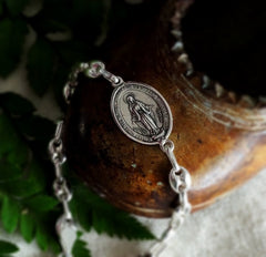 Pulsera Medalla de la Milagrosa Plata