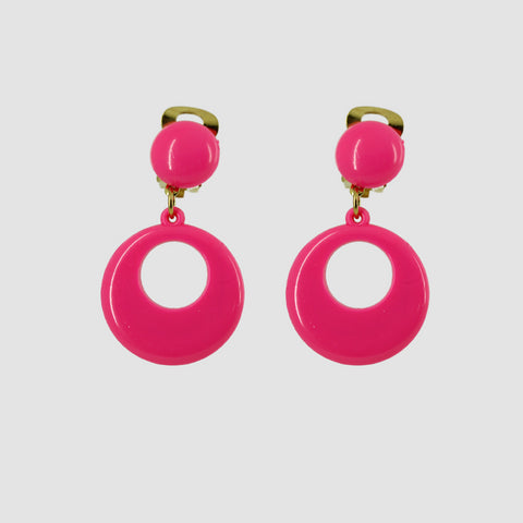Pendientes Flamenca Niña Clip Fucsia
