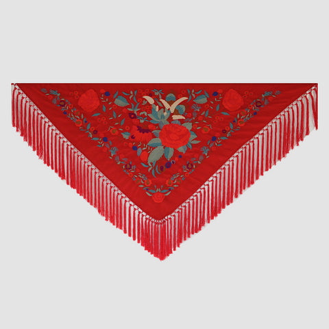 Mantón Lola Rojo - Flor Roja