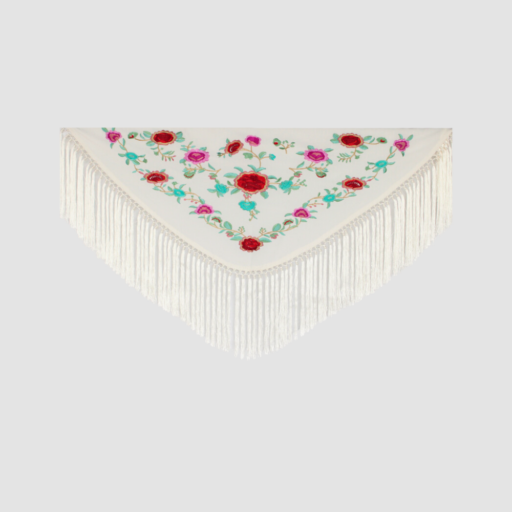 Mantón Amapola Niña Crudo