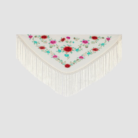 Mantón Amapola Niña Crudo