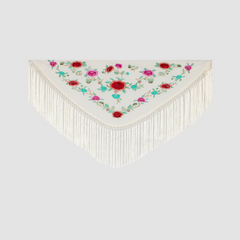 Mantón Amapola Niña Crudo