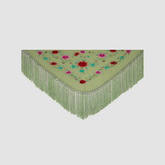 Mantón Amapola Niña Verde Hoja