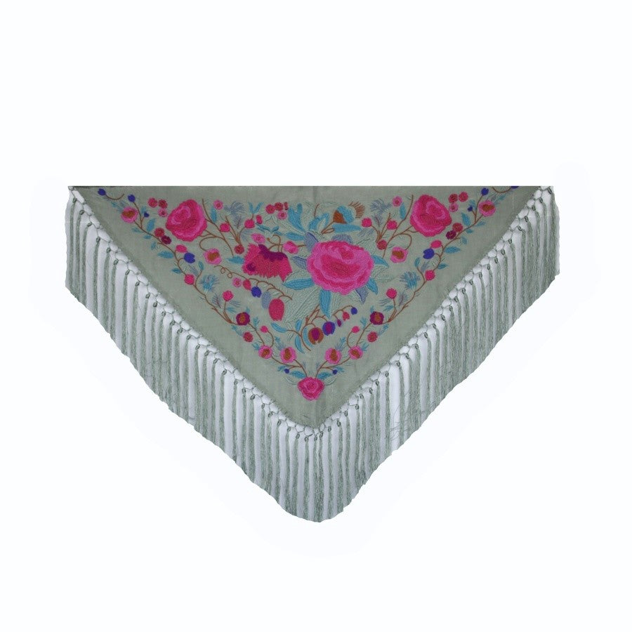 Mantón Niña Lola Jabonoso Flor Rosa