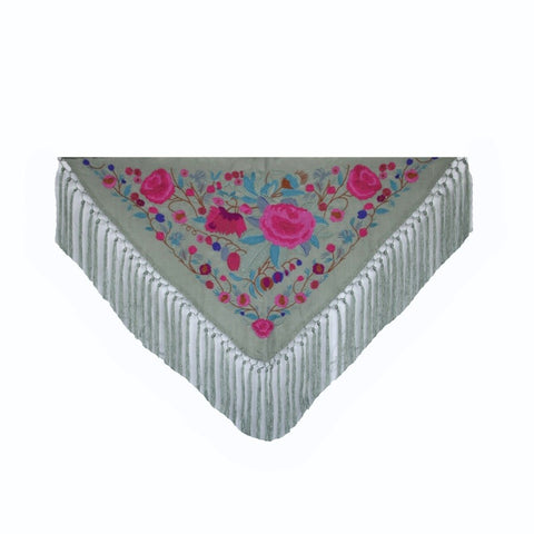 Mantón Niña Lola Jabonoso Flor Rosa