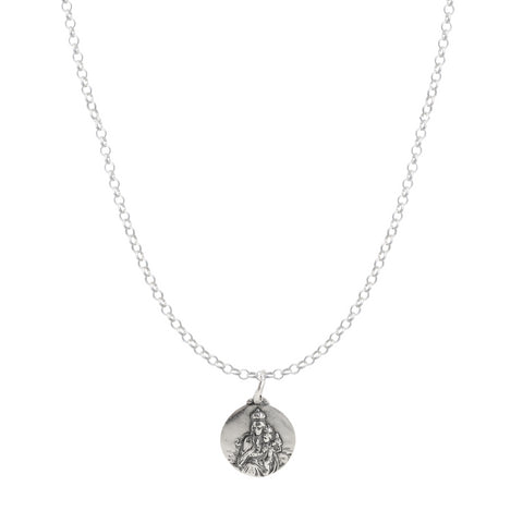 Colgante Escapulario del Carmen Cadena Simple Plata