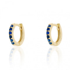 Pendientes Aro Circonitas Blue Oro