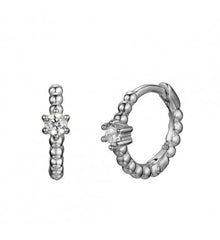 Pendiente Aro Pearl Circonita Plata