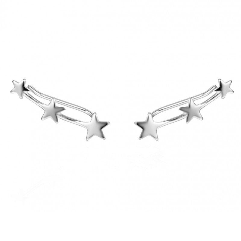 Pendientes Trepadores Constelación Plata