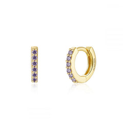 Pendientes Arito Circonitas Lila