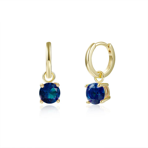 Pendientes Lisse Zircon Zafiro