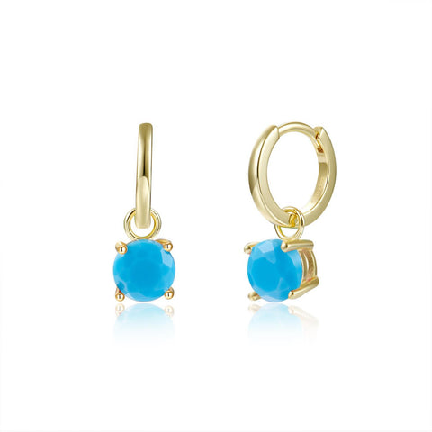 Pendientes Lisse Zircon Turquesa