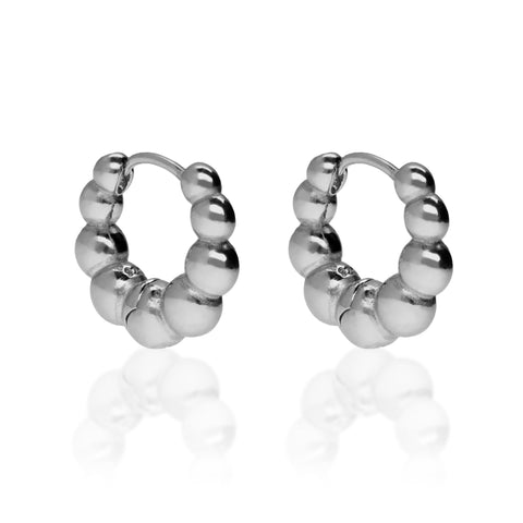 Pendientes Aro Pearl Plata