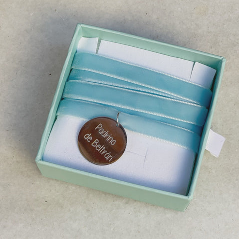 Medalla Frase Personalizada 25mm Plata