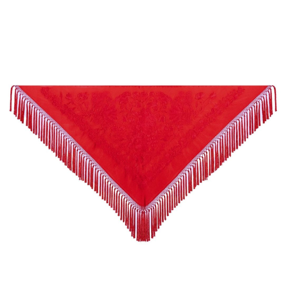 Mantón Jimena Liso Rojo