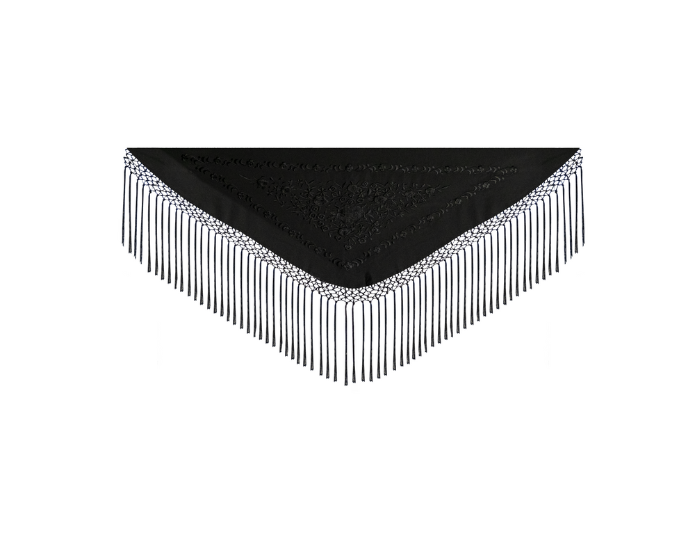 Mantón Begoña Negro Liso