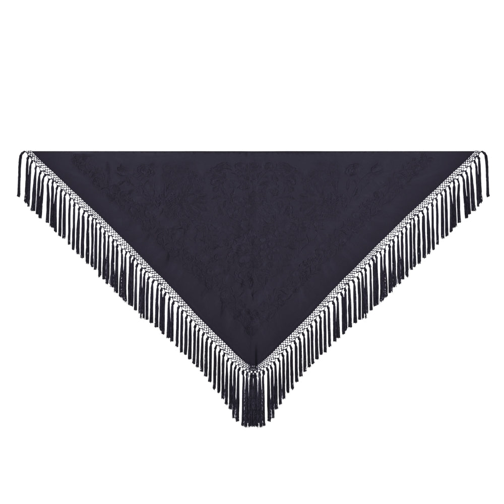 Mantón Jimena Liso Negro