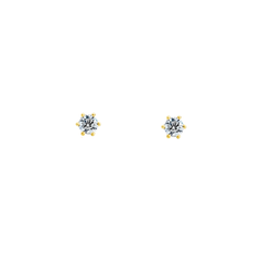 Pendientes Brillante Solitario 3mm Oro