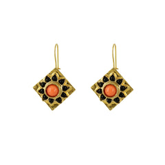 Pendientes Rombo Coral y Onix
